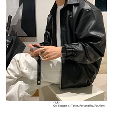 美式复古高级感皮衣外套男士春秋季2025新款潮牌痞帅韩系机车夹克，男装皮衣，星座1210-1