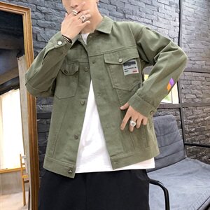 2021春秋季新日系潮流大码男佳乐休闲复古牛仔外套夹克J973-P75图片