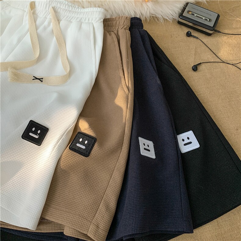 华夫格夏季新款小标短裤系带宽松五分裤B315-K23305-p25控38图片
