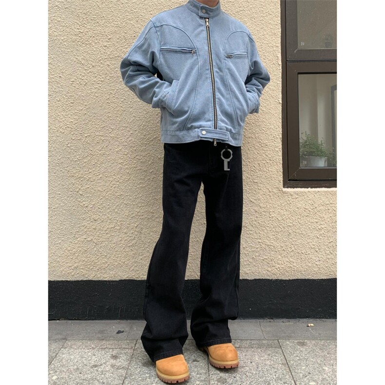【有货】冰川蓝立领外套男高级感痞帅春秋工装夹克JK7703CC-特P65图片