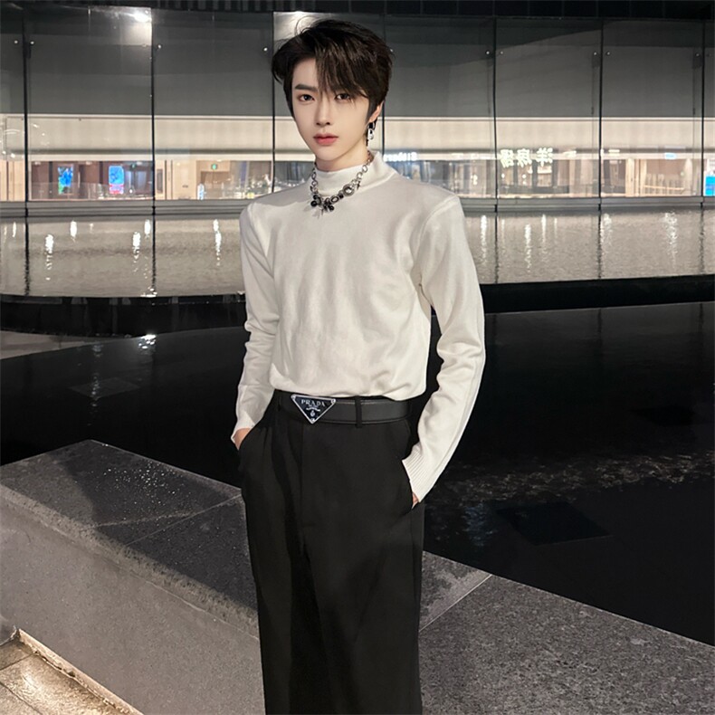 (现货图）半高领毛衣秋冬内搭保暖打底针织衫1520-P35，男装T恤，星座910-5