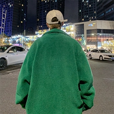 秋冬港风宽松羊羔毛外套加厚男女款立领夹克棉衣潮JK30/P80，男装夹克，电商A221A