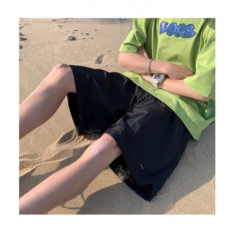 wassuphappy紫色速干短裤男夏季薄款宽松运动中裤潮牌休闲五分裤,男装休闲裤,星座506A