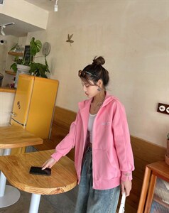 春季新款，休闲针织戴帽外套图片