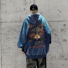 美式潮牌重磅水洗做旧连帽卫衣力推大码男XZ517A-2-Y7757-P68，男装卫衣，星座517A-2