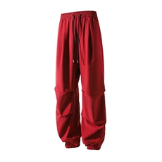 冰丝垂感褶皱束脚休闲裤K021立体92%聚酯纤维8%氨纶(S-2XL)TP22，男装休闲裤，电商A088