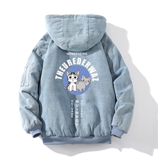 控价158牛仔外套男大码加厚加绒棉衣男羊羔毛棉服男NM53160-P140，男装棉衣，电商A040