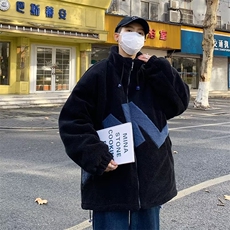 2023新款潮流牌休闲棉袄男冬季加厚加绒棉服羊羔毛棉衣W6051-P50，男装棉衣，星座512-2