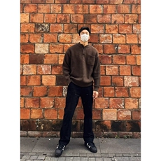 亨利领新款毛衣男冬季日系复古保暖毛线衣外套简约内搭打底衫毛衫，男装T恤，星座506A