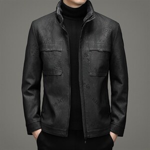冬季新款脱卸内胆皮羽绒服外套爸爸装立领上衣YYYR062130-P275图片