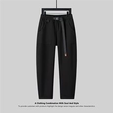 加绒加厚垂感休闲裤毛呢直筒休闲百搭A329-JR8732-P75，男装休闲裤，电商A329