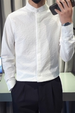 B216CS362P502025秋装新款男小立领新中式长袖衬衫非网图，男装衬衫，电商B216（原B302）