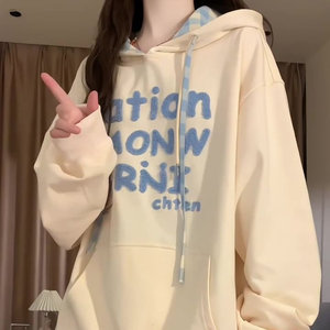 5208-P55新款宽松毛巾绣潮牌卫衣外套 薄款/加绒,女装卫衣/绒衫,星座617A-2