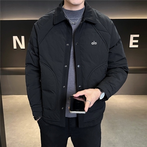 M-4XLB3539829P185黑色2025翻领衬衫款轻薄冬季男羽绒服外套