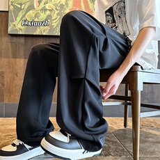XZ616夏季薄款压褶设计款宽松冰丝透气休闲裤TY1035特P35控68，男装休闲裤，星座512A（原616）