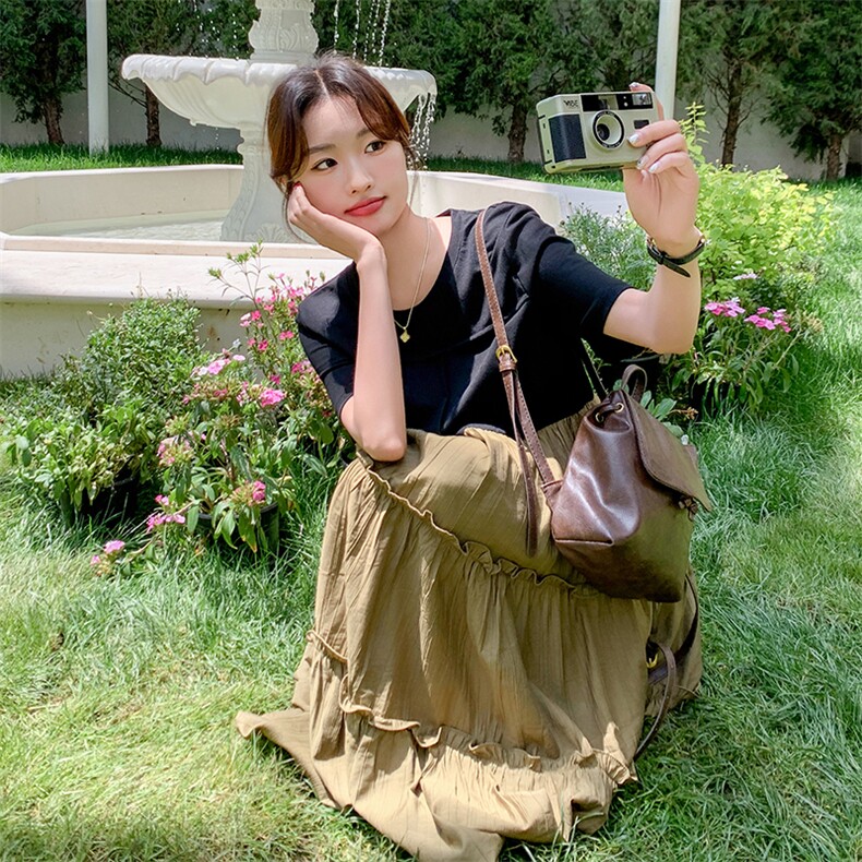 新款现货主推拼接大版连衣裙9823-P125-K168,女装连衣裙,2C129