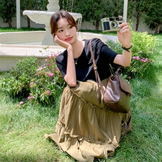 新款现货主推拼接大版连衣裙9823-P125-K168，女装连衣裙，2C129