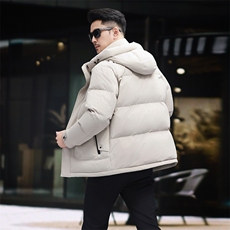 男装羽绒服YR8612新品主推95绒帽款面包服雪*飞活帽斜纹提花面料，男装羽绒服，钱塘207-1
