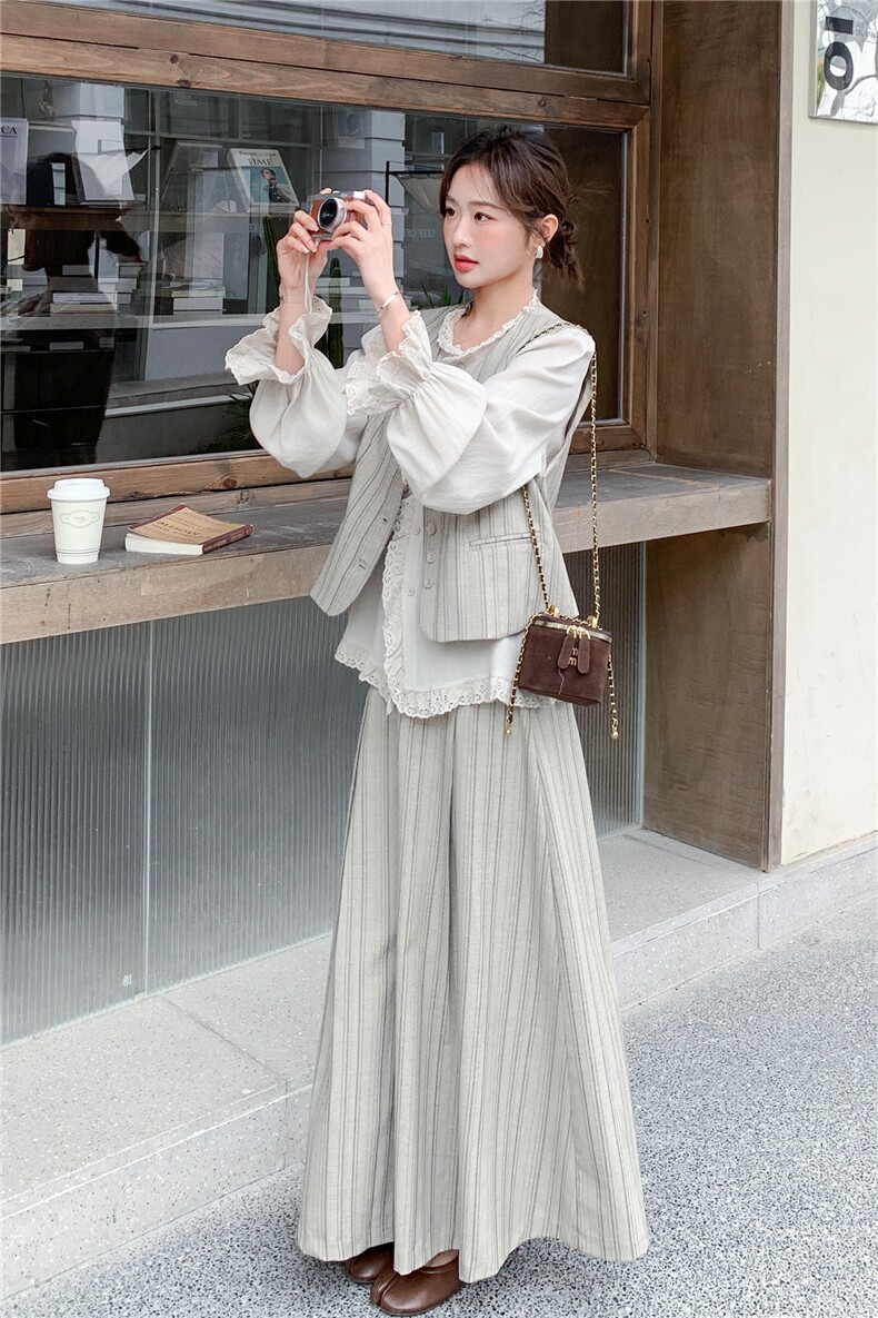 宫廷三件套马甲十衬衣十裙子三件套套裙2C267-118-P205-K295,女装套装/套裙,茵姿媚