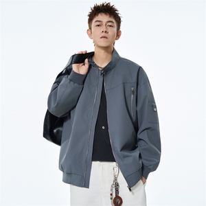 秋季新款宽松棒球领夹克男纯色上衣外套DSA157B-JK7925-特P63图片