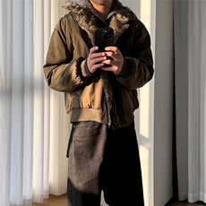 型男boxy夹克版型美潮毛领座山雕棉服W1808/特P95，男装夹克，电商B350