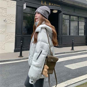 现货新款东大门加厚保暖羽绒服百搭连帽面包服女装外套图片
