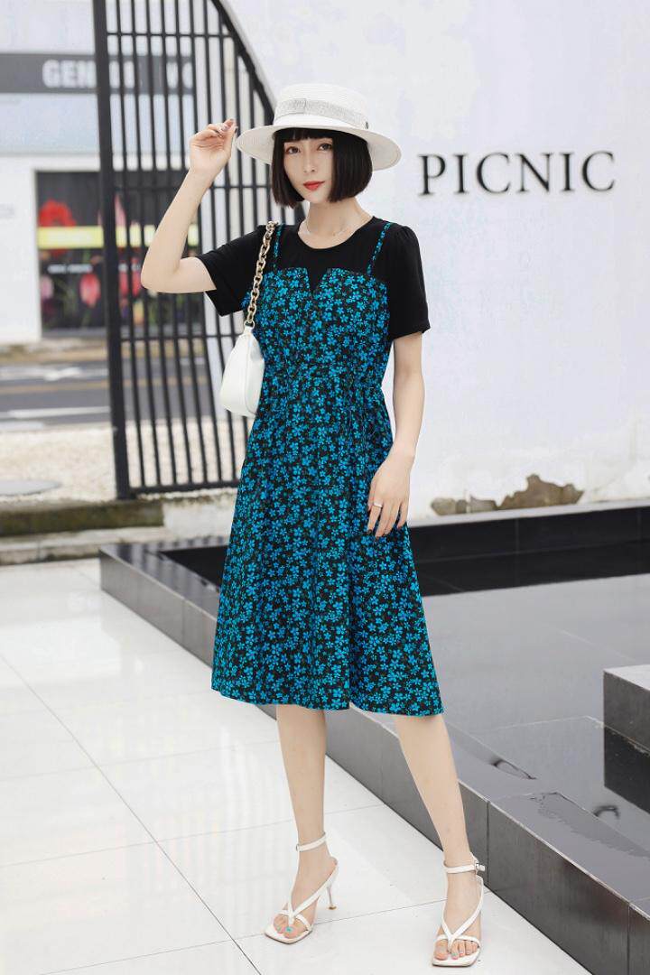 ［现货］假两件碎花连衣裙，补单款，你值得拥有！，女装连衣裙，友一有二