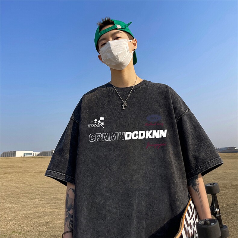 量大优 可供抖音视频 支持得物品质配合二开 美式水洗短袖t恤SX66图片