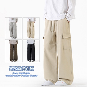 2025秋冬新款休闲男裤厚款直筒宽松松紧腰橡筋工装裤子潮3361-P42图片