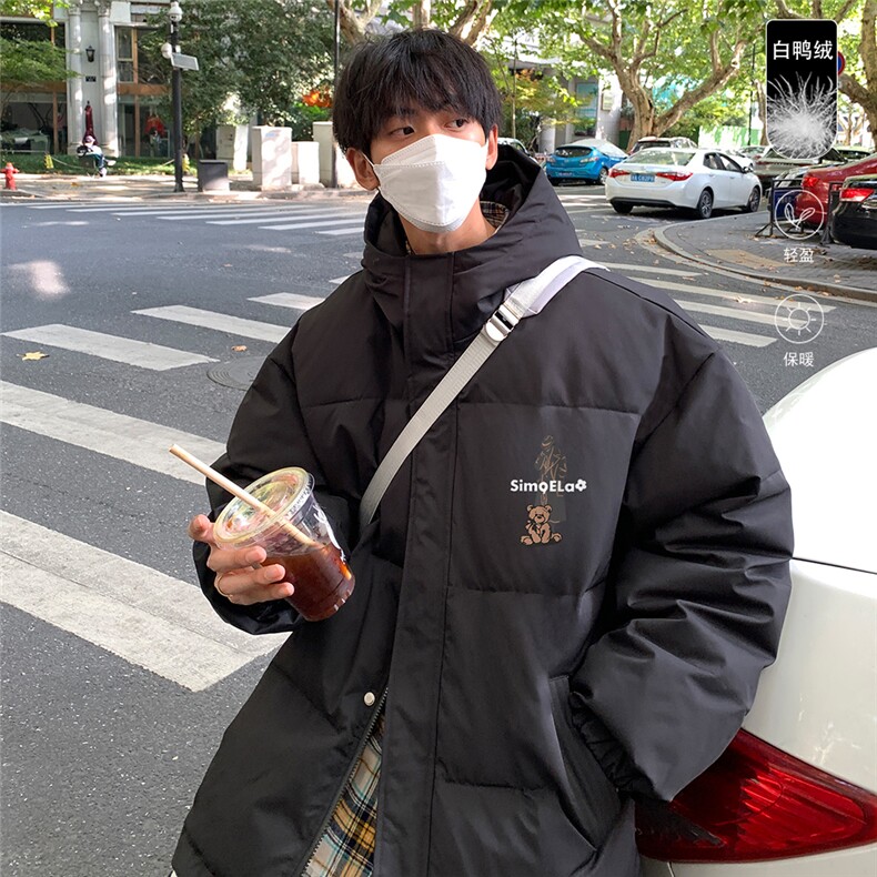港风23新款冬季时尚百搭宽松情侣连帽羽绒服外套YR6145P225控298,男装羽绒服,电商A268A