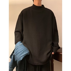 加绒t恤男韩版潮流纯色2024冬季新款ins宽松百搭帅卫衣WB364-P34，男装T恤，星座412-3