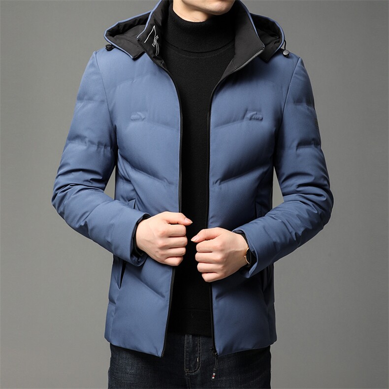 2023新款中年男装冬季商务休闲羽绒服男士连帽加厚保暖百搭外套，男装羽绒服，电商B212（原钱塘6029）