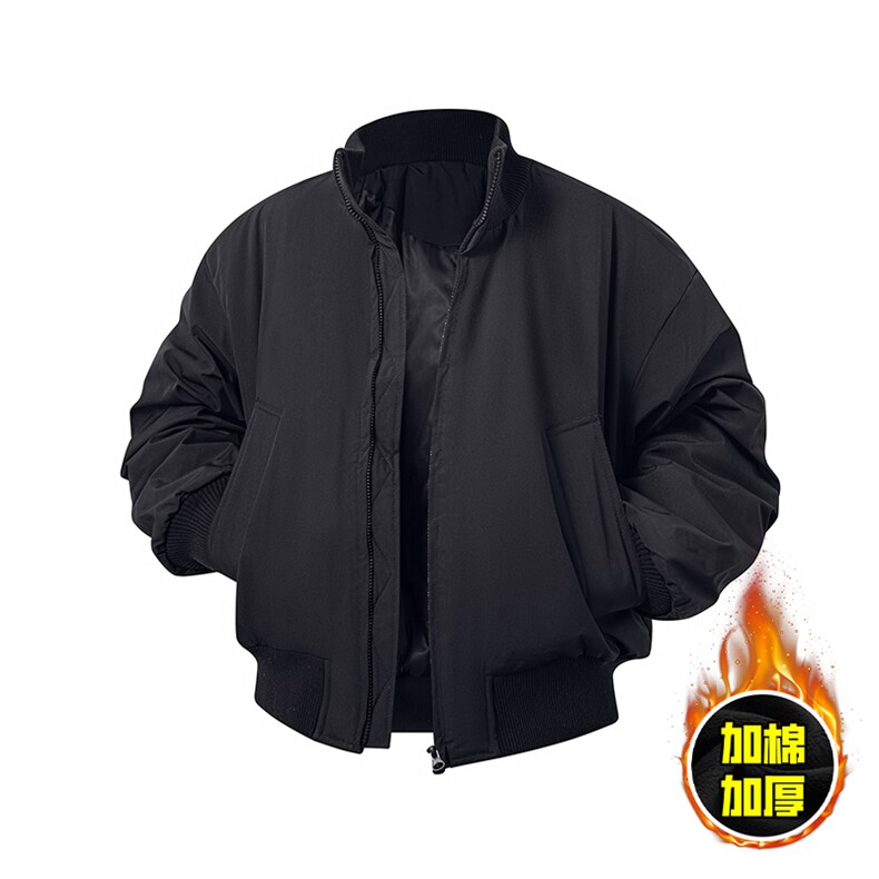 现货冬季美拉德立领飞行夹克廓形高街棒球服加棉加厚棉衣外套，男装夹克，电商A486-1