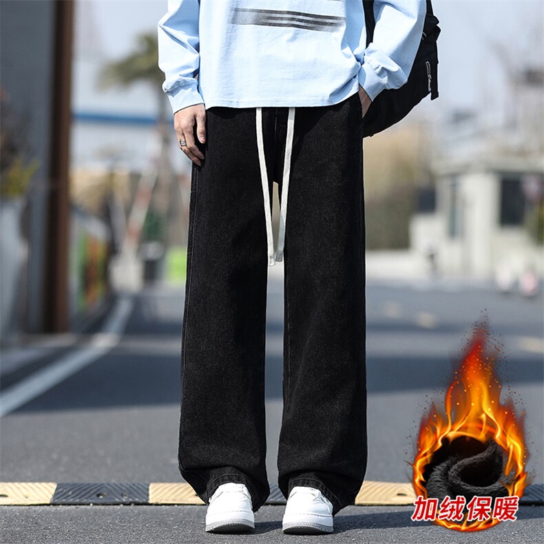 冬季加绒加厚牛仔裤男棉裤秋裤保暖抗寒宽松直筒裤子110-1-P45,男装牛仔裤,星座1006-1