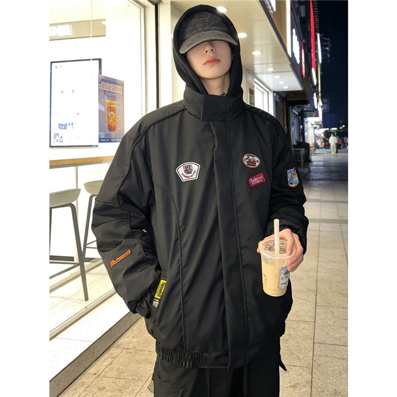 夹克男士春秋季新款立领工装上衣服潮流高级感休闲外套男图片