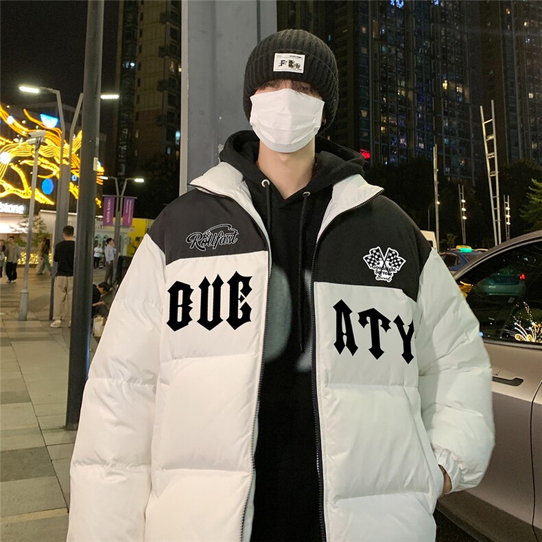 港风23冬季时尚百搭宽松字母印花潮流棉服外套TPMY6258TP85控138,男装棉衣,电商A268A