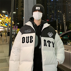 港风23冬季时尚百搭宽松字母印花潮流棉服外套TPMY6258TP85控138，男装棉衣，电商A268A