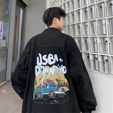 秋季大货牛仔外套男款连帽可拆卸痞帅上衣宽松夹克JK1017-P88，男装工装外套，星座1103-3