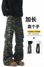 迷彩裤子男生190高个子加长工装裤直筒休闲卫裤阔腿运动裤KZ086，男装休闲裤，电商B312