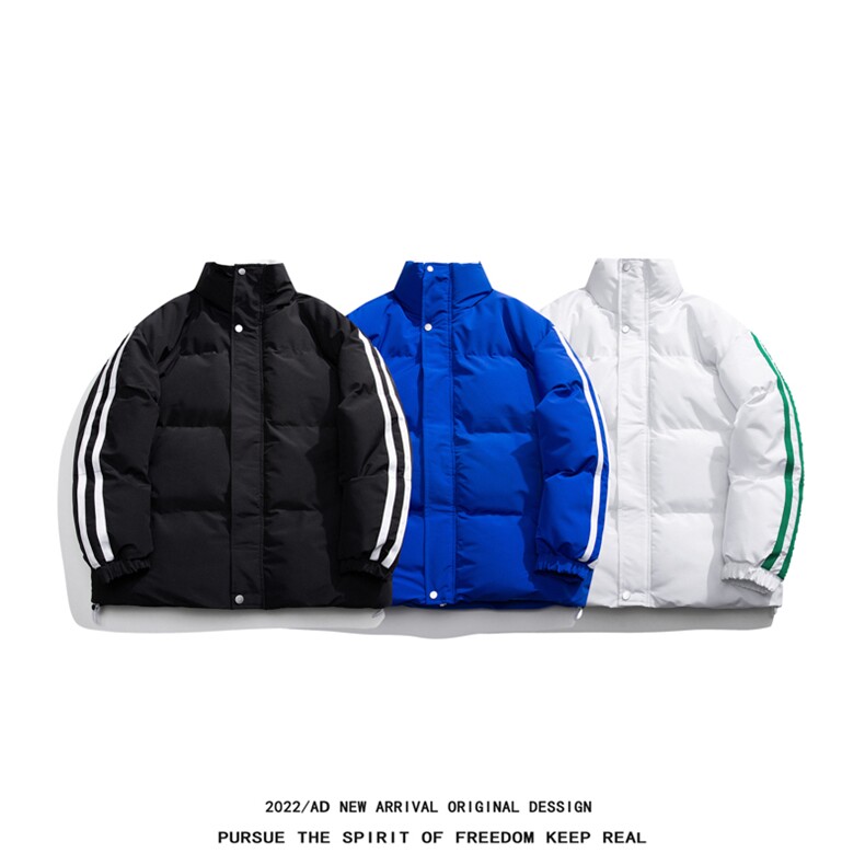 白底冬季侧边两条杠羊羔绒保暖百搭立领棉衣MY355P115控158,男装棉衣,电商A247-1