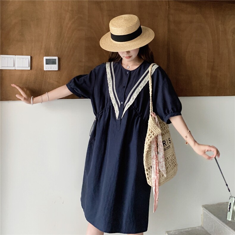 法式复古气质收腰显瘦连衣裙女2025夏季新款设计感小众中长款裙子图片