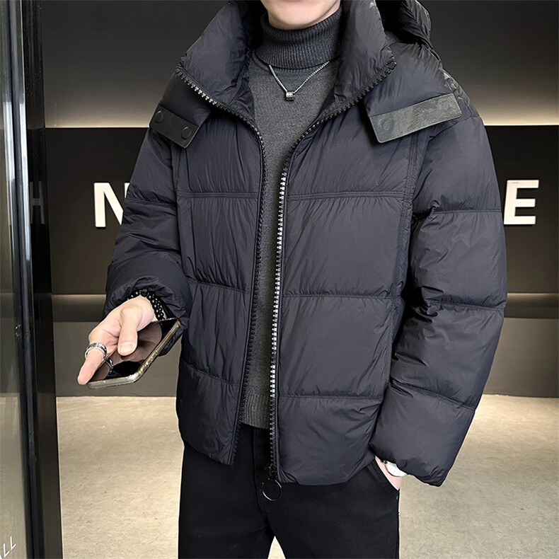 90%标白鸭绒2025冬季连帽加厚保暖休闲羽绒服外套18119-P330,男装羽绒服,电商A413