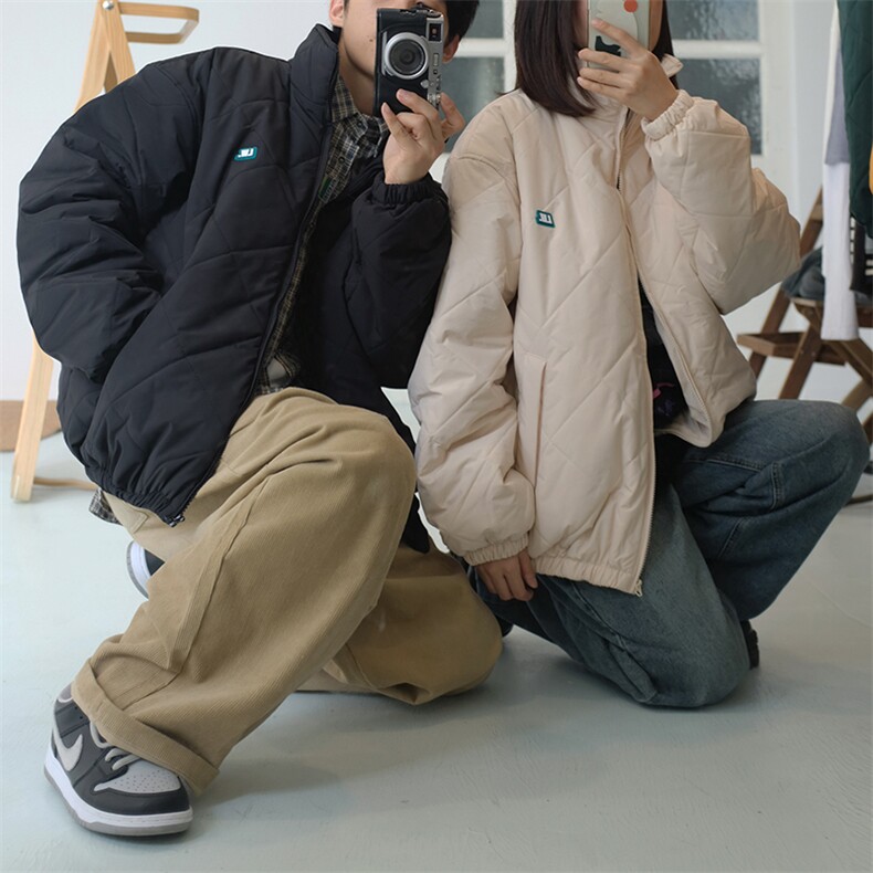 1508-1/MM80031菱形方格棉衣/P56冬季男生棉衣棉服冬款外套保暖图片