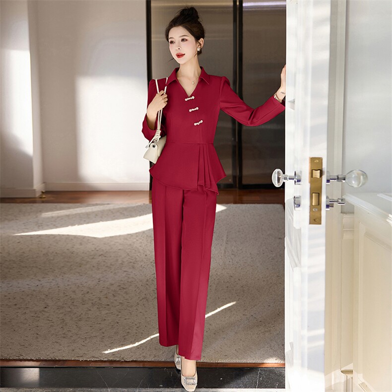 春季上衣裤子两件套套装喜婆婆礼服高贵年轻结婚衣服妈妈喜服婚宴,女装套装/套裙,妙形