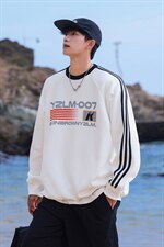 港风圆领字母印花图案设计袖子三杠织带潮流卫衣男WY77762P48控68，男装卫衣，星座227-7