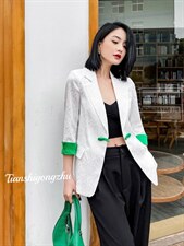 风盘扣不带里衬西装外套，女装西装，天使公主