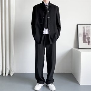 新中式盘扣中山装痞帅立领西装外套男休闲风小西服XZ266-p65图片