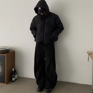 美式复古美拉德棕色弯刀牛仔裤男女直筒阔腿长裤K9004-P58网络图图片