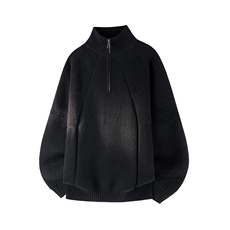 潮流百搭大码纯色半拉链半高领打底针织长袖毛衣男MY127-特P48，男装T恤，电商A001