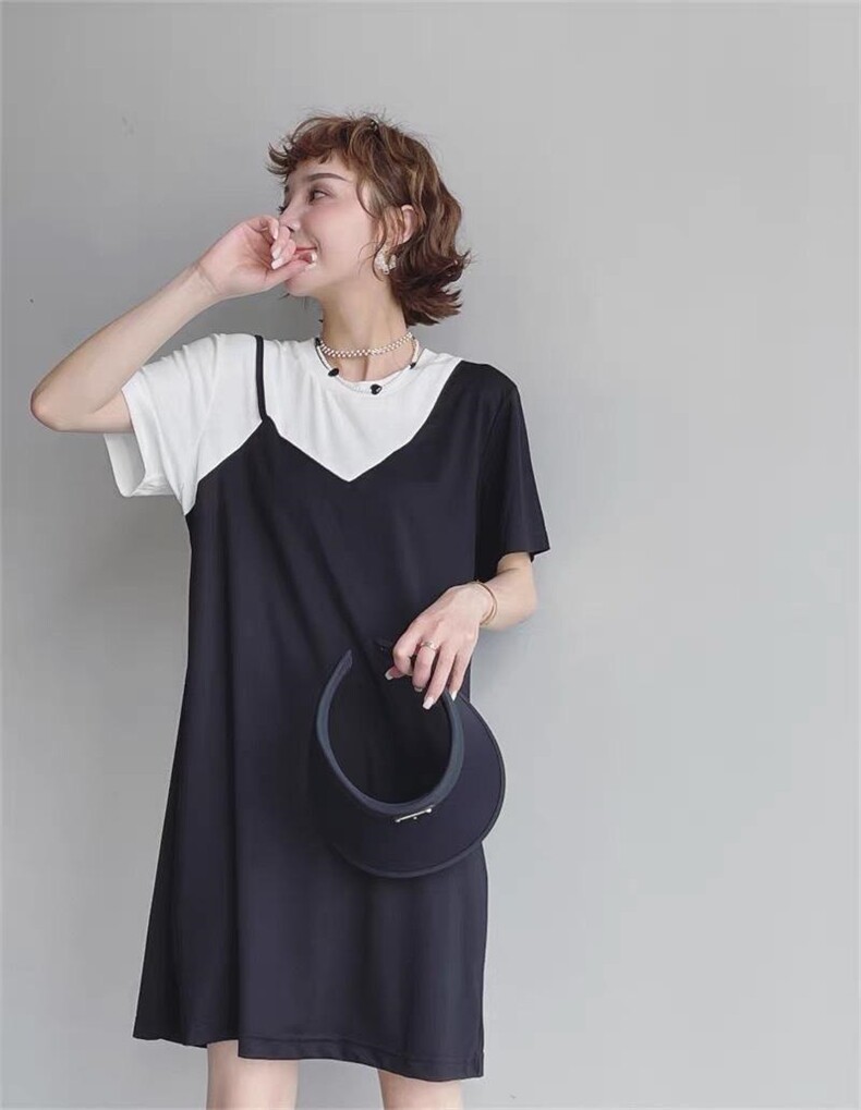 韩版拼接连衣裙，女装连衣裙，依多坊